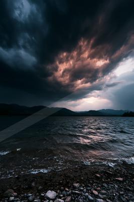 A dramatic sky scene of storm.