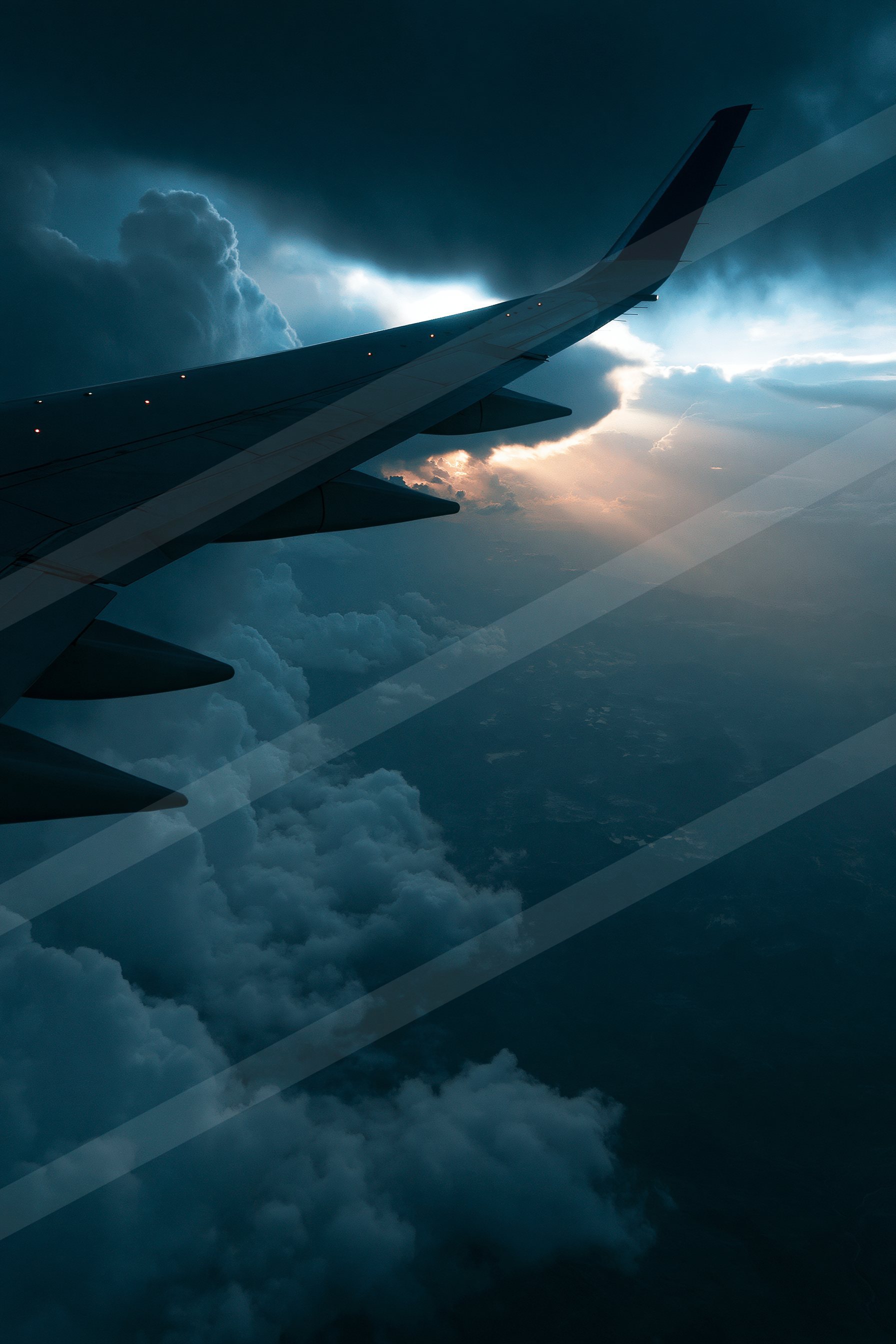 A dramatic aerial sky scene of a storm, reflection.