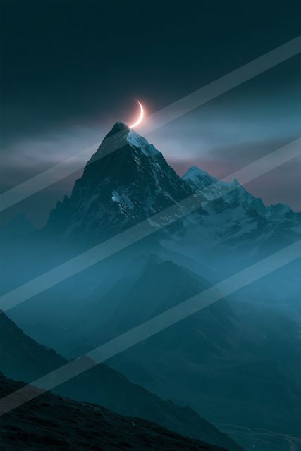 A night sky scene of a moon.