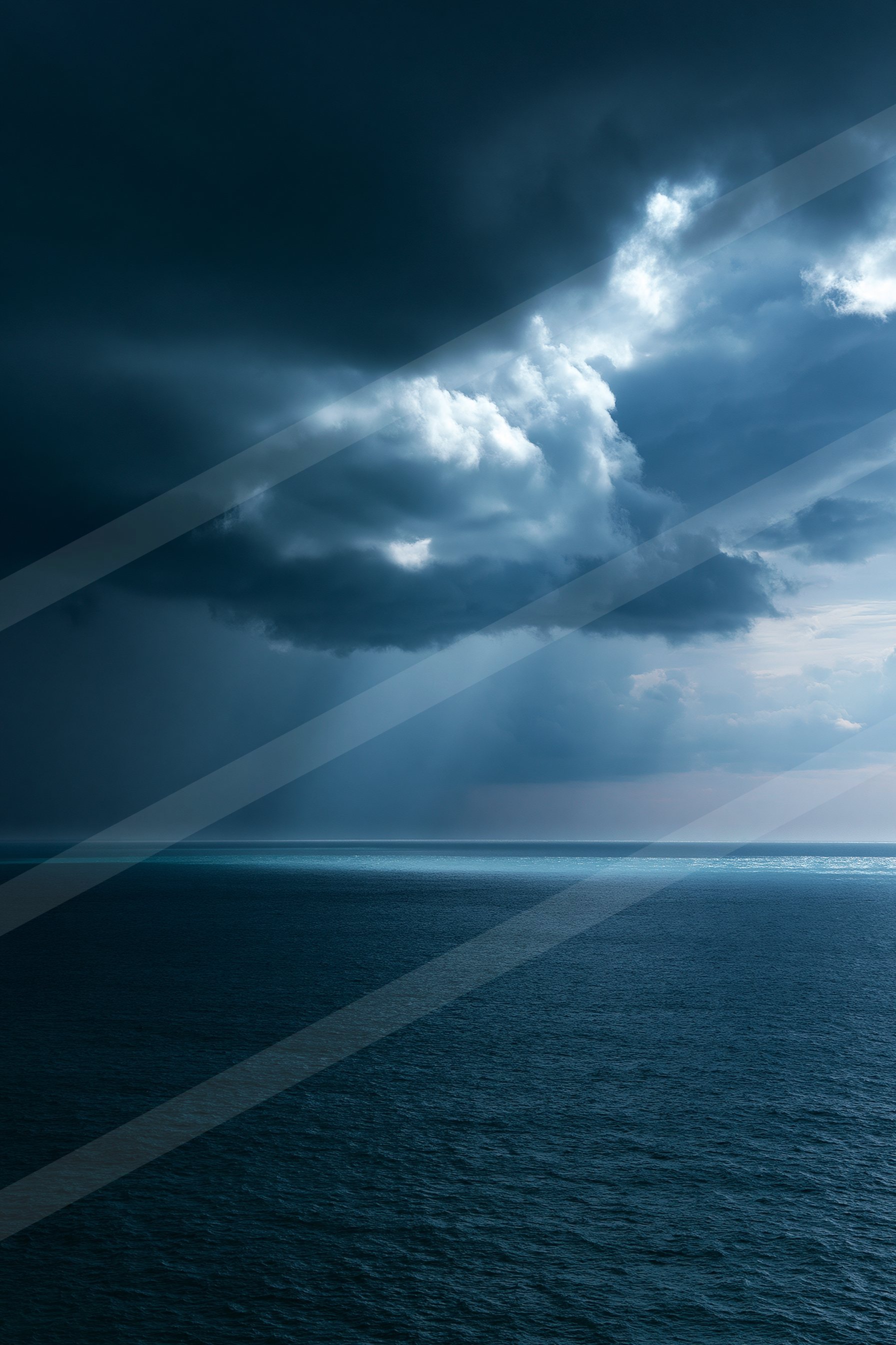 A dramatic high contrast sky scene of a storm, ripples.