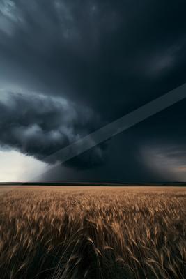 A moody sky scene of storm, clouds.