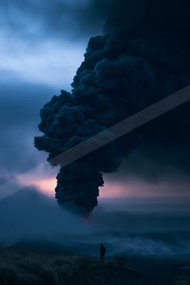 A moody sky scene of clouds, storm.