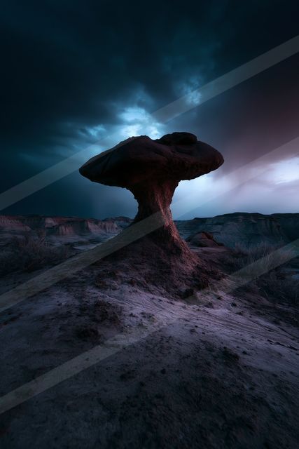 A mysterious landscape of a volcano.