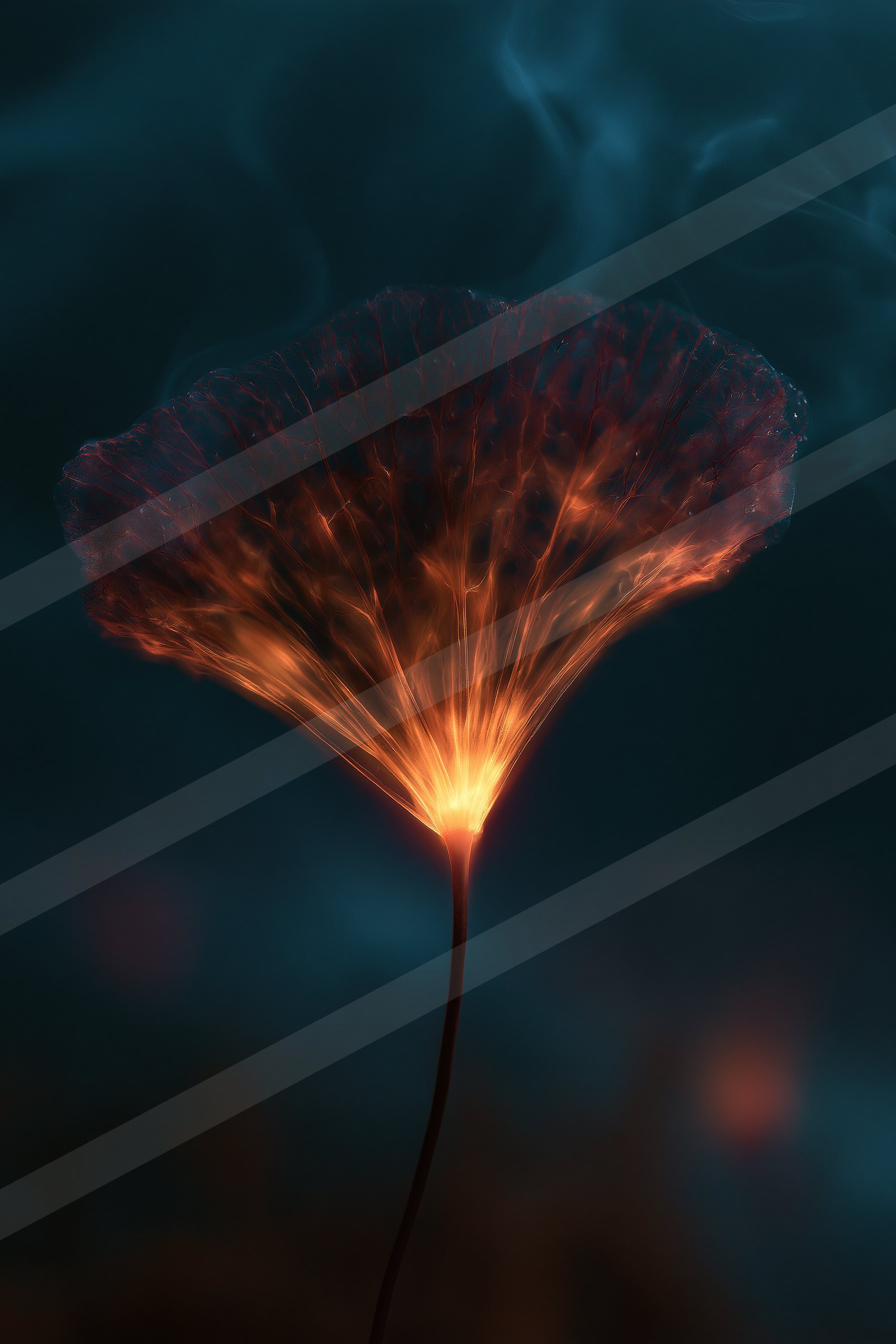 An ethereal macro sky scene of an aurora, fire.