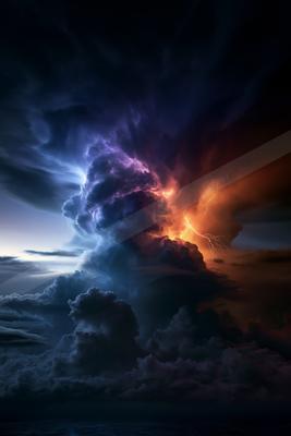 A dramatic sky scene of storm.