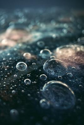 A moody still life of abstract texture, waterfall, ocean.