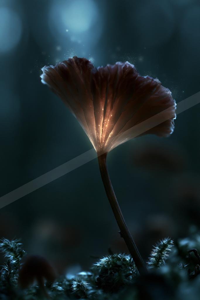 A night macro nature scene of flowers.