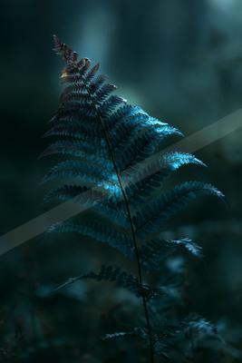 A night nature scene of plants.
