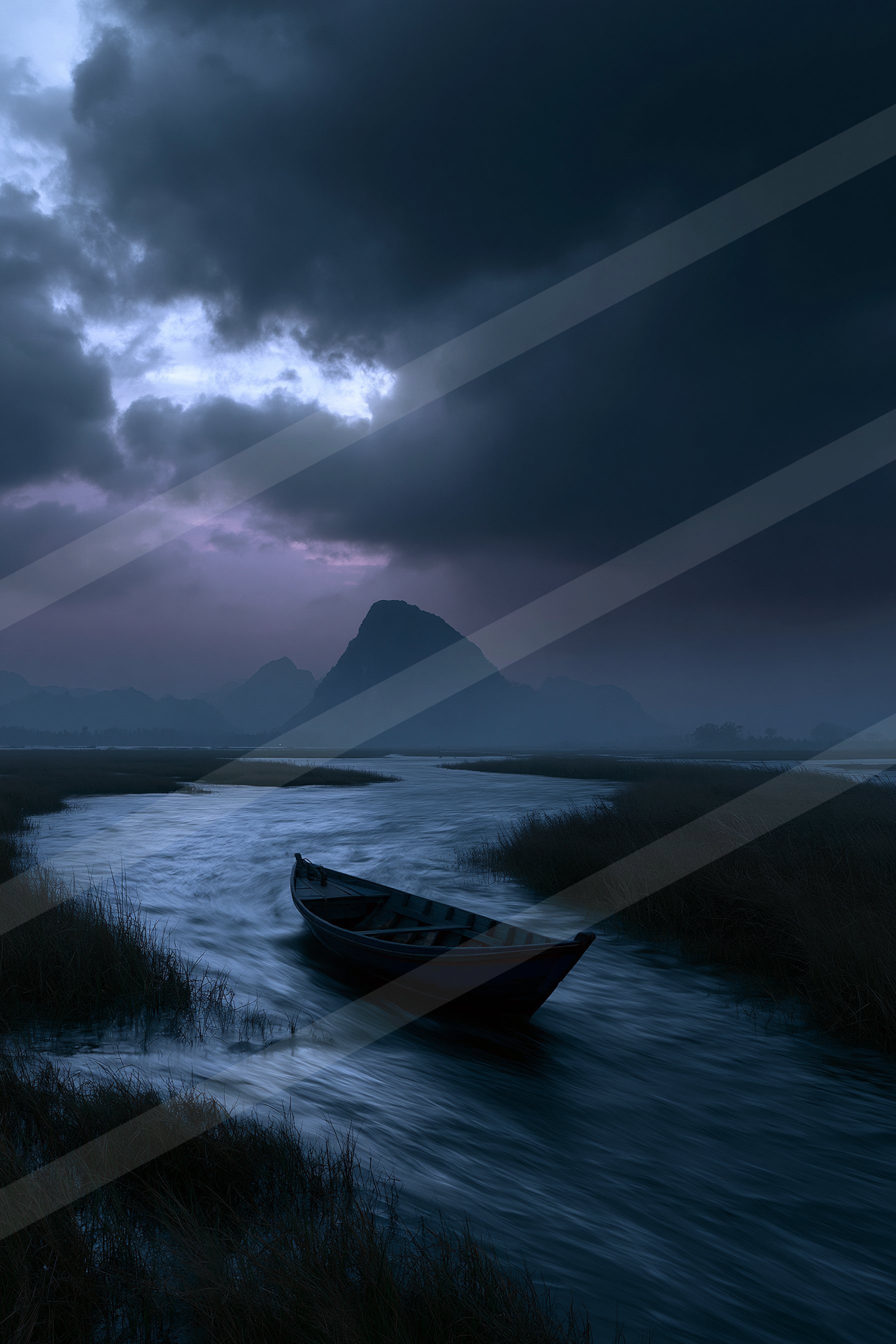 A mysterious water scene of a river.