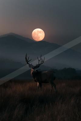 A black-and-white night wildlife photo of wildlife.