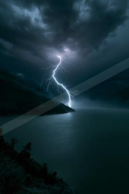 A night sky scene of storm.