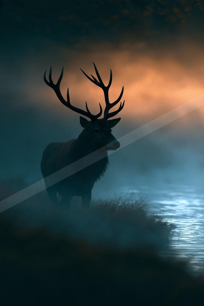 A black-toned moody photograph of ibex, gazelle, hartebeest.