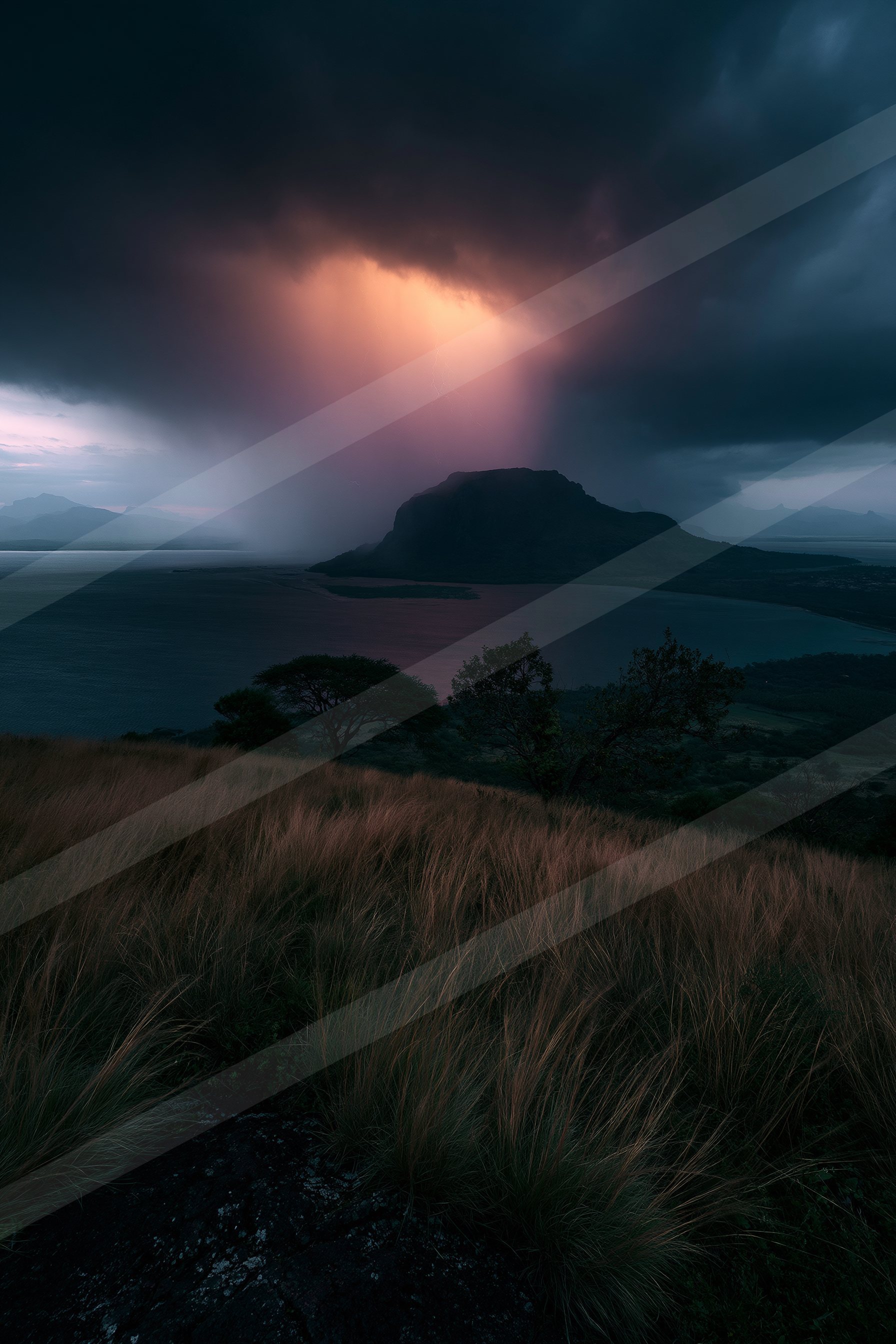 A dramatic long exposure sky scene of a storm.