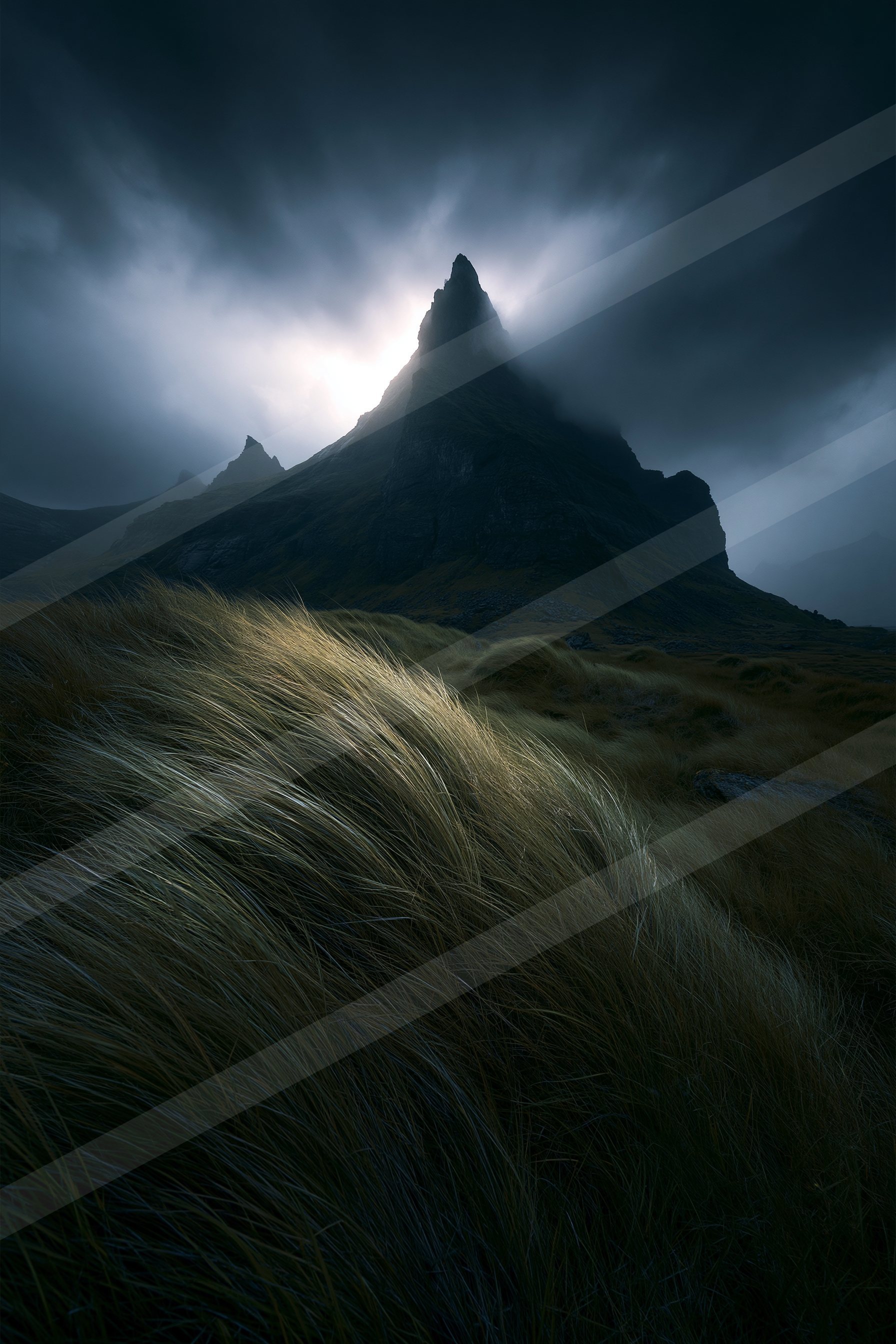 A mysterious long exposure landscape of a sand dune.