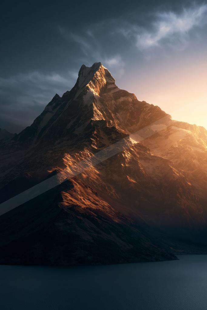 An ethereal panorama landscape of a mountains.