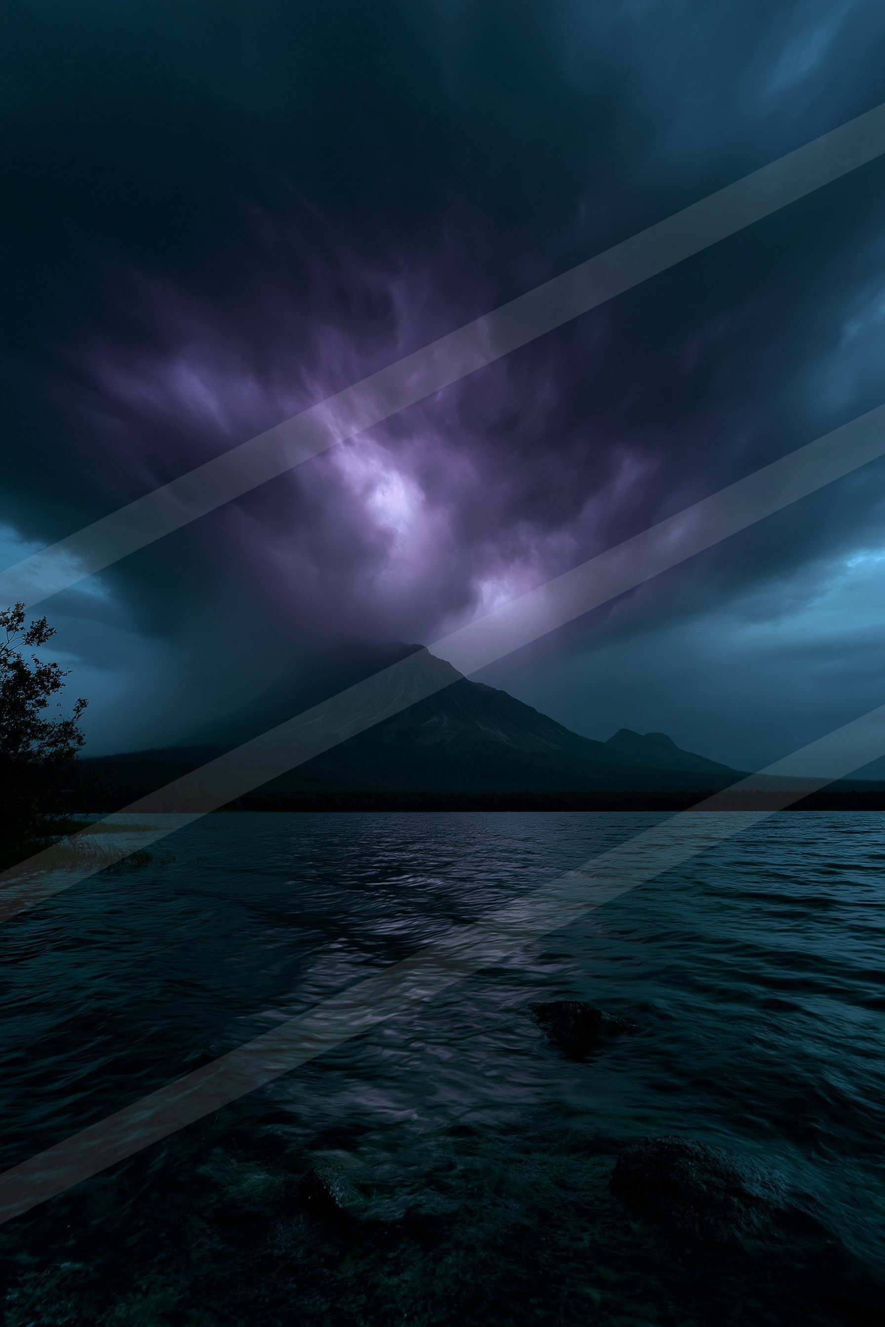 A night sky scene of a storm.