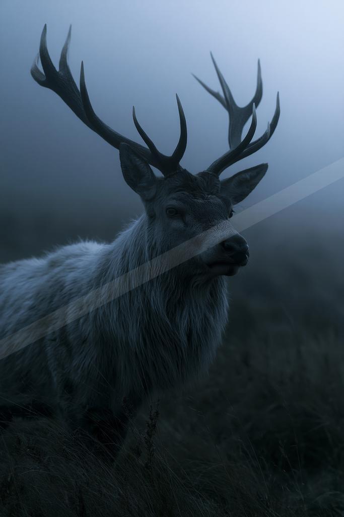 A moody wildlife photo of deer.