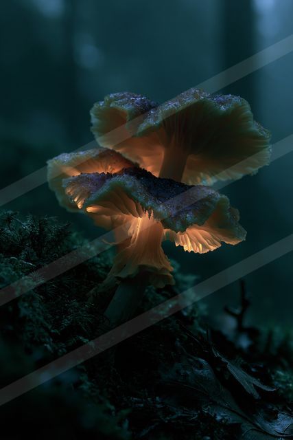 An ethereal nature scene of a mushroom.