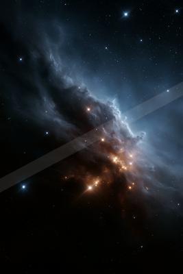 A moody sky scene of starry sky, still life.