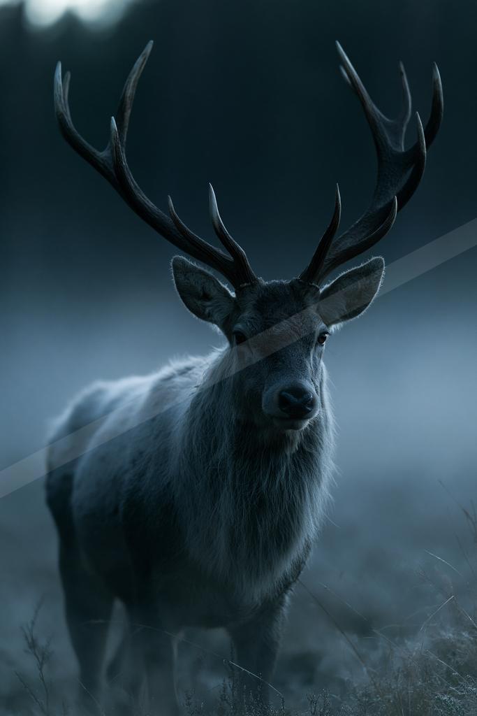 A moody wildlife photo of a deer.