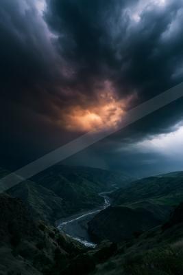 A dramatic sky scene of storm, clouds.