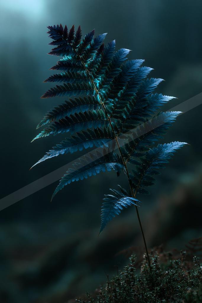 A night nature scene of plants.