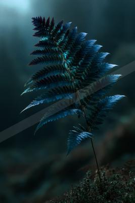 A night nature scene of plants.