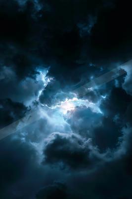 An ethereal sky scene of a lightning.