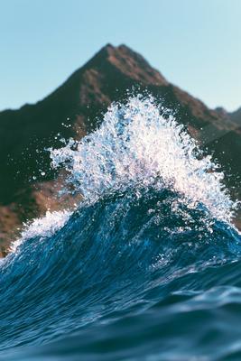 A dramatic water scene of ocean, reflection.