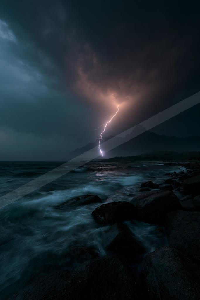 A dramatic long exposure sky scene of storm.