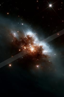 A moody sky scene of starry sky, still life.