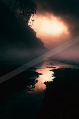 A serene water scene of river, lake, ocean.