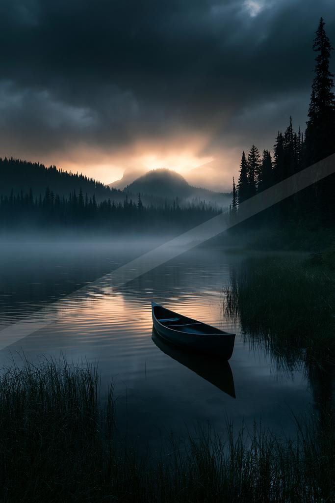A serene water scene of lake.