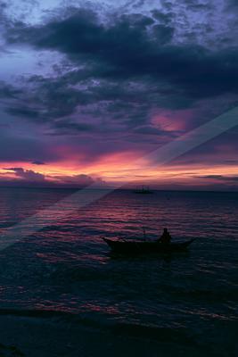 A blue hour sky scene of sunrise, sunset.