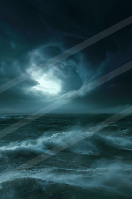 An ethereal water scene of an ocean, ripples.