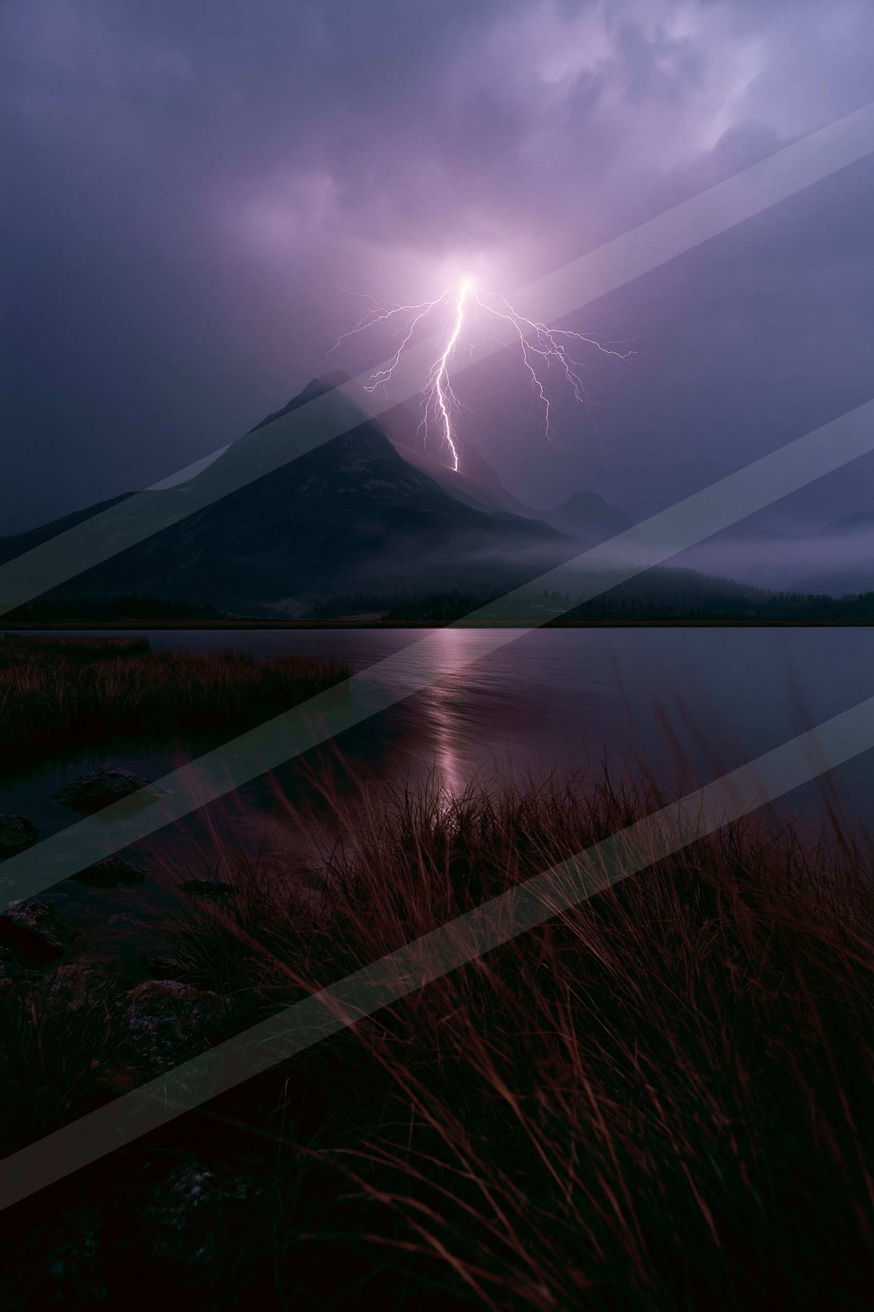 A dramatic sky scene of a lightning.