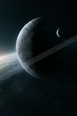 A black-and-white night sky scene of starry sky.