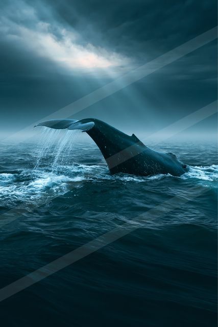 Whale in the ocean.
