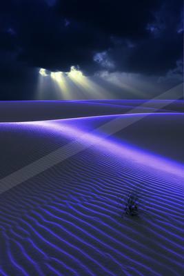 A night long exposure landscape of a sand dune, sand.
