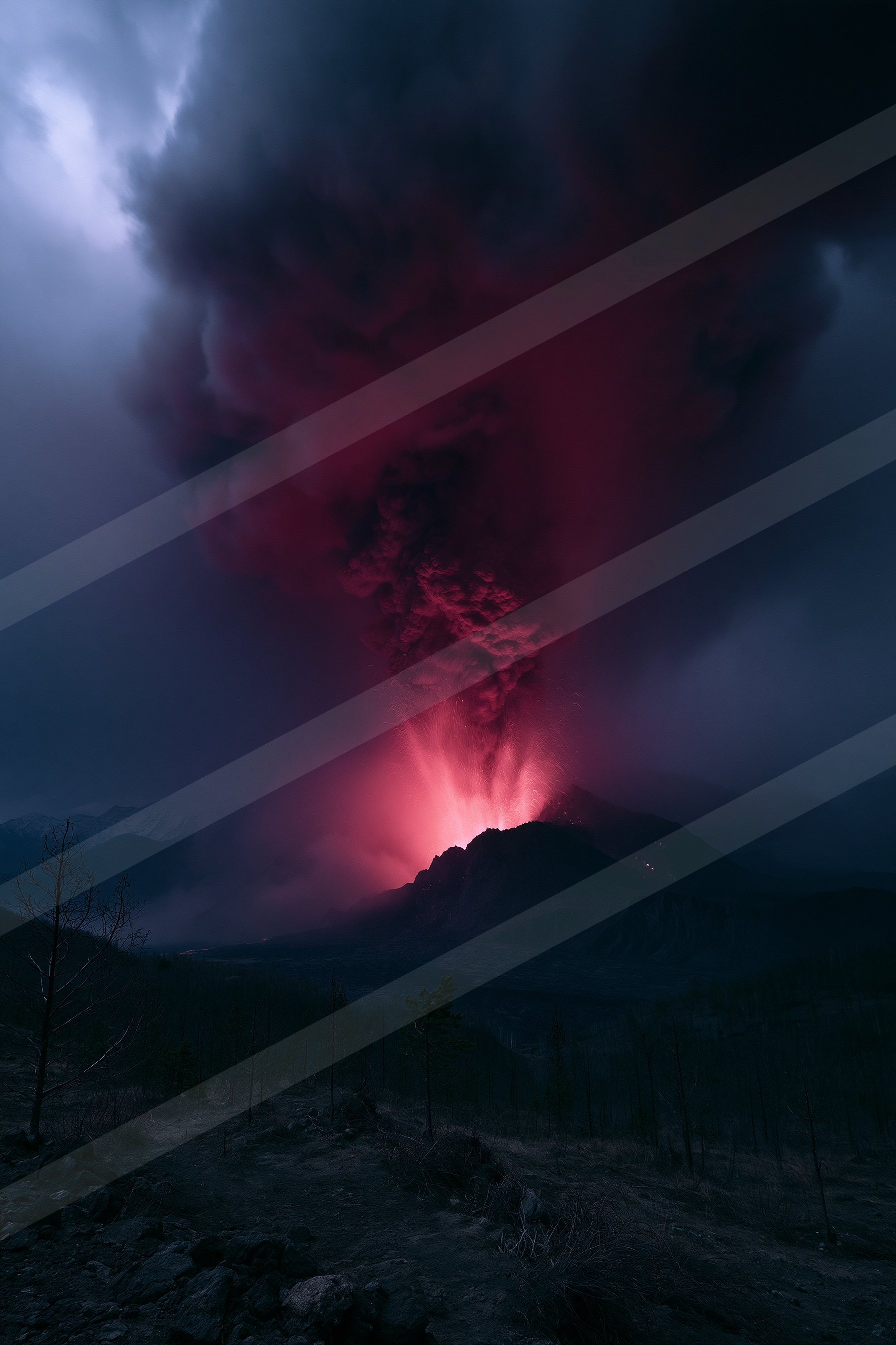 A dramatic sky scene of an aurora, fire.