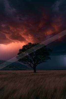 A dramatic high contrast sky scene of a storm.