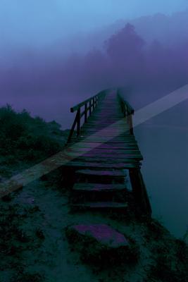 A blue hour architecture photo of bridge, lake, ocean.