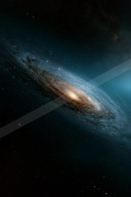 A moody sky scene of a galaxy.