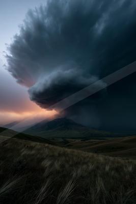 A dramatic sky scene of storm.