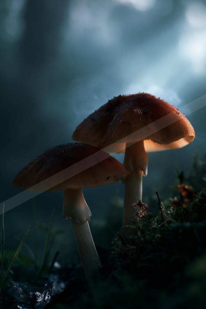 A night nature scene of forest.