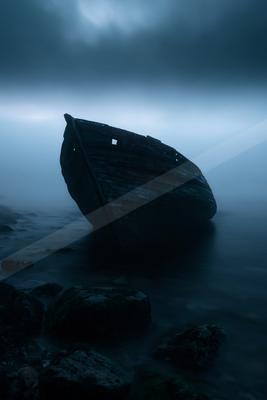 A moody water scene of ocean.
