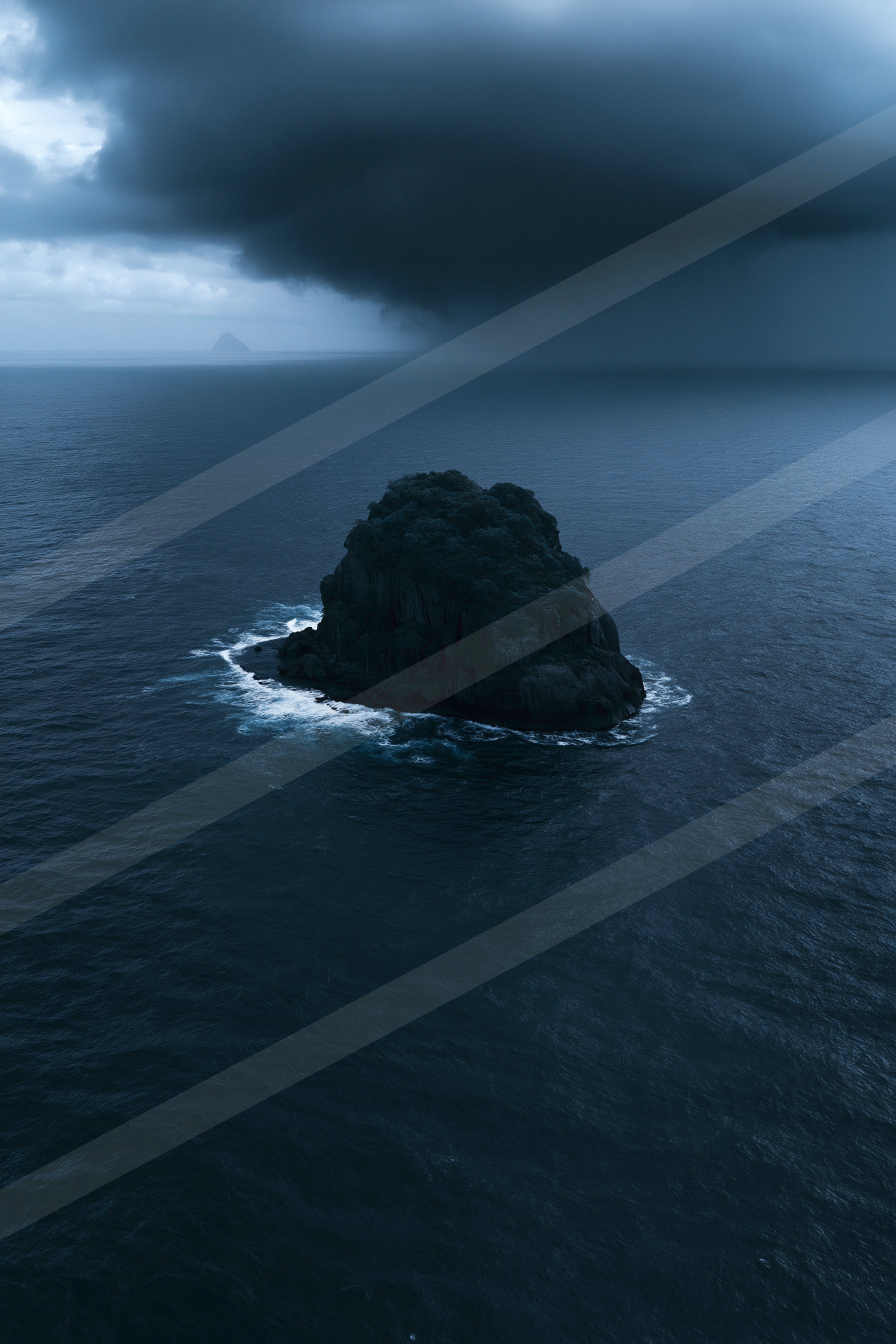 A moody water scene of an ocean, ripples.