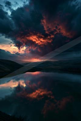 A moody water scene of lake.
