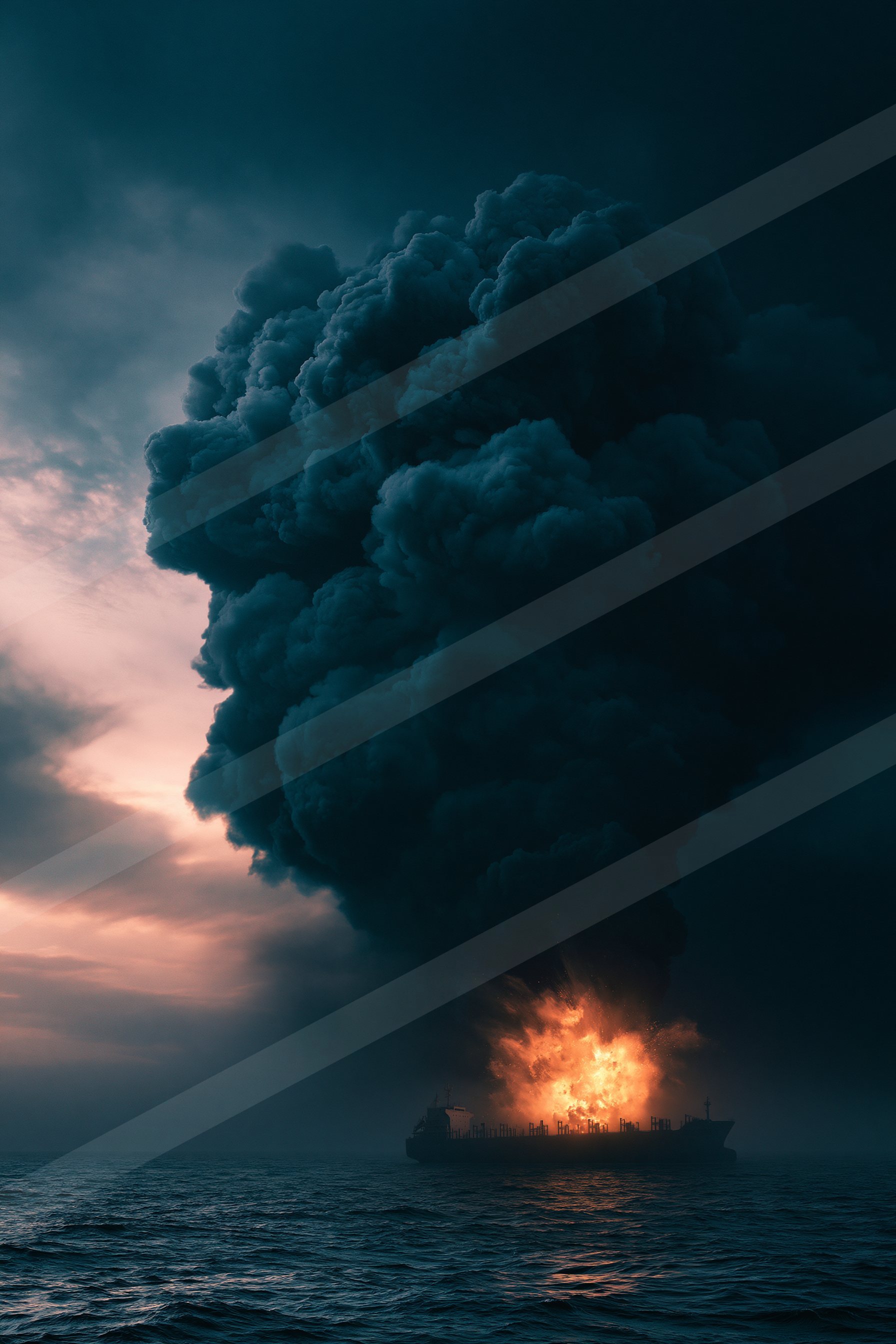 A dramatic sky scene of a storm, fire.