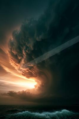 A dramatic sky scene of storm, clouds.